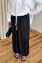 Black Satin Textured Shalwar Trousers - 261051 - 2