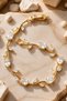 Women's Vip Gold Color White Zircon Stone Tulip Steel Bracelet - 2