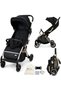THETA Auto Fold Self Stand Travel Baby Toddler Stroller, Compact Autofold Pushchair, Waterproof UPF 50+ Canopy, Gift & Cotton Bag, Phone Holder, Toy Strap, 0-4yrs, 22kg, 3yrs