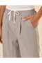 Women Grey Double Waistband Wide Leg Woven Trousers - 4
