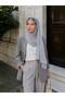 Crocodile Knot Combed Cotton Shawl - Dark Gray - 5