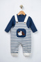 Baby Boy Striped Salopet Long Sleeve Baby Set Cotton Casual Combination Suspender Jumpsuit - 2