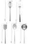 5-Piece Sydney Stainless Steel Ladle, Colander, Spoon, Spatula, and Fork Kitchen Serving Utensil Set - 5