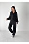 Women's Modal Fabric Snap Fastener Drawstring Oversize Two-Piece Set - 4