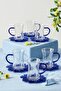 150 ml 12 Piece 6 Person Borosilicate Glass Aura Tea Set with Handles