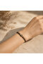 Black White Center Beaded Brown Cube Bead Adjustable Bracelet - 3