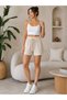 Fleur 3-Piece Set with Elastic Waist, Suspended Lace, Pocketless Tril Tril Combed Cotton Shorts - 3