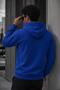 Bery Men's Two Thread Ribbed Hooded Basic Sweatshirt |   Kangaroo Pocket Solid Color Casual Hoodie - 4