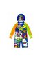 Kids Knee-Length One-Piece Swimsuit with Matching Swim Cap, Long Sleeve Cartoon Print Swimwear with Front Zipper for Boys & Girls, Swimming, Beach, Pool & Water Activities