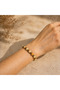 Cream Marble Pattern and Brown Cube Bead Adjustable Bracelet - 3