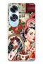 Oppo A60 Compatible Retro Women's Collage Patterned Transparent Phone Case
