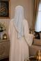 Crocodile Knot Combed Cotton Shawl - Light Gray - 3