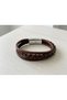 Brixton Heritage Multi-Layer Braided Detailed Brown Genuine Leather Men's Bracelet - 2