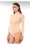 High Neck Long Sleeve Snap Fastener Bodysuit - 2