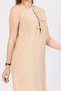 Women's Summer Beige Front Spaghetti Detey Ribbon Viscose Fabric Short Dress 50286