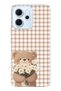 Oppo Reno 14F Compatible Flower Bouquet and Teddy Bear Pattern Transparent Phone Case
