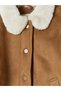 Rmz Gi̇yi̇m Farkiyla Fur Roba Collar Girls' Suede Look Coat - 3