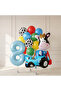 Tractor Cow Farm Themed 8 Year Old Birthday Set with Number Balloons 13 Pieces