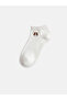 Two Mt Shop Quality Lcw Dream Ecru Embroidered 5-Piece Pack Women's Booties Socks - 2