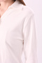 Crep Women's 100% Cotton Interlock Stretchy Textured Buttoned Long Sleeve Shirt Ecru - 5