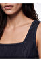 Esvab • Modern & Distinctive Square Collar Pleated Mini Jean Dress - 3