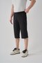Black Men's Basic Capri Pants with Elastic Waist and Hidden Back Pocket with Zipper Detail - 3