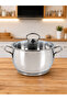 Esensso Model 3-Piece 6-Piece Steel Casserole Pot Set 16-18-20 cm (18/10) - 3