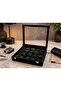 20-Piece Watch Box Alcantara Black 38X32 cm – 20 Compartment Watch Storage and Organizer Box - 4