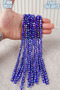 8 mm Blue Colored Flat Glass Evil Eye Bead String - 1 String (48 Pieces) – Bracelet, Necklace, Prayer Beads, Keychain, Jewelry Design and Handicraft Decoration Material