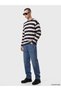 Rmz Gi̇yi̇m Farkiyla Zero Roba Collar Striped Men's Knitwear Sweater - 3