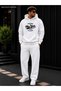 Men's New York Brooklyn 1998 Printed Tracksuit Set / Hooded Kangaroo Pocket Sweatshirt and Straight Leg Bottoms