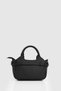 Women's Black Textured Faux Leather Hand and Shoulder Bag with Metal Buckle Black - 8