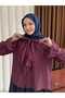 Lace-Up Detailed Crew Neck Shirt with Lace Detail and Flared Sleeves - 3