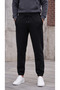 Men's Black 3 Thread Jogger Sweatpants with Elastic Cuffs