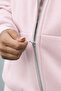 Women's Pink Hooded Zippered Oversize Sweatshirt 80% Cotton Basic Hoodie with Pockets - 4