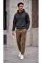 Men's Brown 3 Thread Jogger Sweatpants with Elastic Cuffs - 5