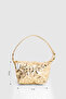 Star Patterned Shiny Handbag with Shoulder Strap - 7