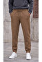 Men's Brown 3 Thread Jogger Sweatpants with Elastic Cuffs