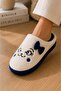 Women's Soft Plush House Slippers with Bow and Cute Cat Figure - 2