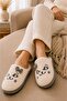 Women's Soft Plush House Slippers with Bow and Cute Cat Figure - 4