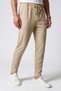 Men's Beige Trousers with Elastic Waist, Lycra, Non-Marking, Regular Fit, Daily Wear, Lace-Up, Jogger Style