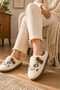 Women's Soft Plush House Slippers with Bow and Cute Cat Figure - 5