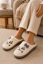 Women's Soft Plush House Slippers with Bow and Cute Cat Figure - 5