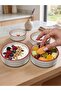 Handmade Ceramic Heart Patterned 4-Piece Breakfast Bowl and Snack Bowl Set - 2