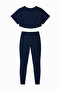Women's Sportswear Top and Bottom Set – High-Waisted Leggings and Flowy Crop T-Shirt Fitness Set - 4