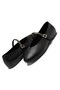 Women's Round Toe Strappy Mary Jane Casual Ballerinas Black Skin - 4