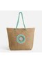 Straw Beach Bag with Patterned 55x15x43cm - 2