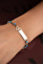 Steel Name-Engraved Children's Bracelet with Evil Eye Beads - 2
