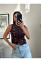 Napoleon Button Detailed Zipper Closure Vest Blouse - 3