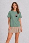 Women's Chrome Reflective Cute Red Panda Graphic Design - Green